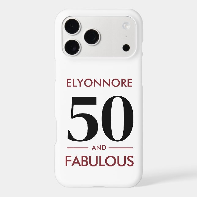 Custom Name Modern 50 And Fabulous Cherry Wine (Back)