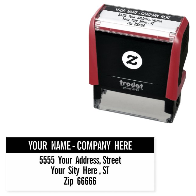 Custom Name Modern Design Return Address Stamp (In Situ)