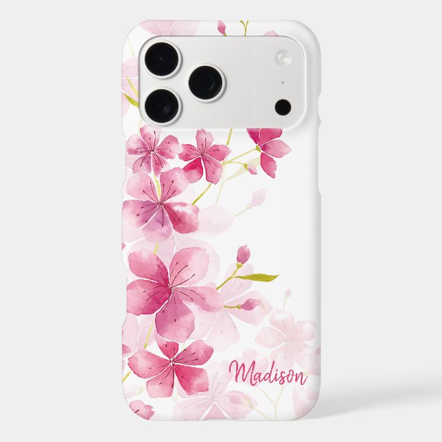 Custom Name | Modern Floral Cherry Blossom Pattern (Back)