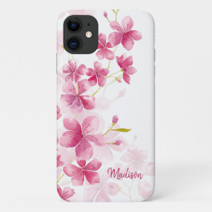 Custom Name   Modern Floral Cherry Blossom Pattern Case-Mate iPhone Case