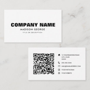 Custom name modern minimalist social media QR code Business Card