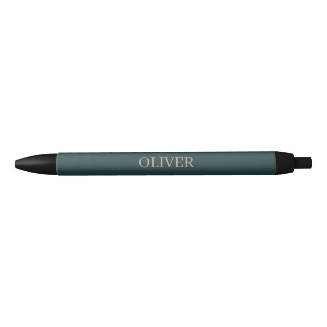 Custom name modern professional minimalist black ink pen (Front)