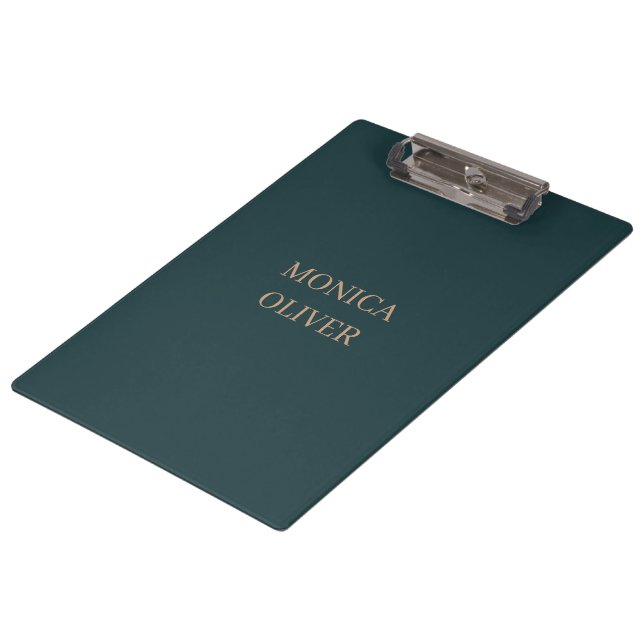 Custom name modern professional minimalist clipboard (Angled)
