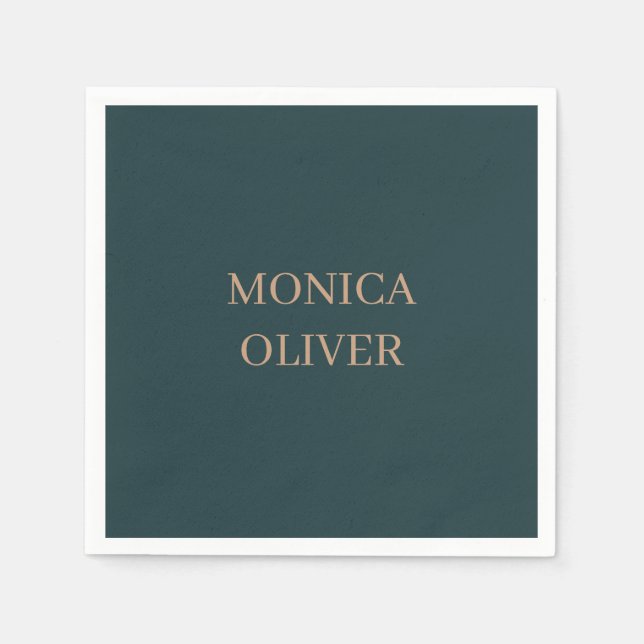 Custom name modern professional minimalist napkin (Front)