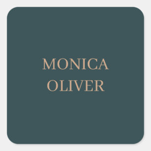 Custom name modern professional minimalist square sticker