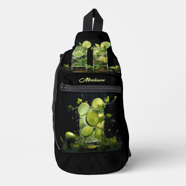 Custom Name Mojito Cocktail Sling Bag (Front)