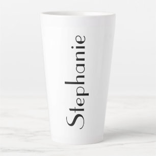 Custom Name Monogram Black White Gift Party Favor Latte Mug