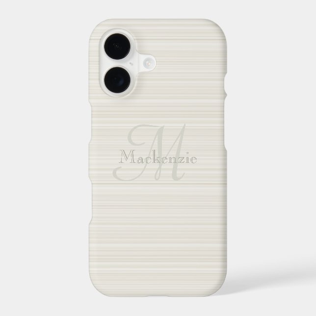 Custom Name Monogram Champagne White Stripes (Back)