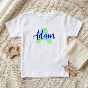 Custom Name + Monogram (Cute Gift) Summer Newborn Baby T-Shirt