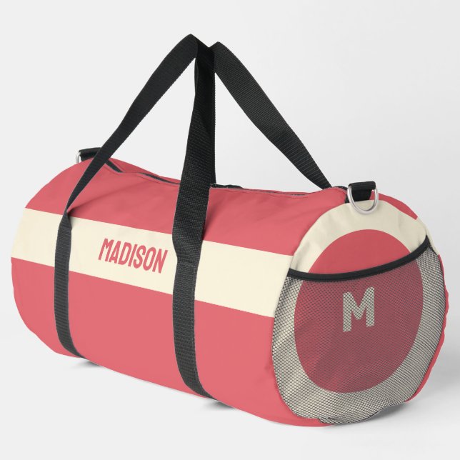 Custom Name & Monogram Duffle Bag (Right Corner)