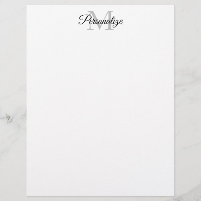 Custom name monogram elegant business letterhead (Front)