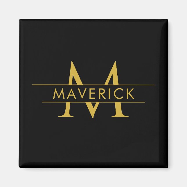 Custom Name Monogram Elegant Decorative Magnet (Front)