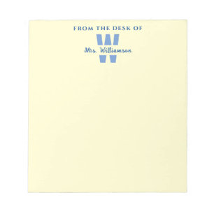 Custom Name Monogram From The Desk Of Teacher Notepad