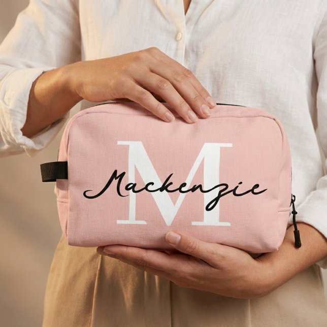 Custom Name Monogram Gift for Bridesmaids & Bride Dopp Kit (Custom Name Bridesmaid Makeup Bag Bachelorette Party Favor Gift, Custom Bag Bridesmaid Proposal Gift)