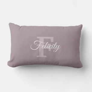 Custom Name Monogram Initial Letter F Script Chic Lumbar Cushion