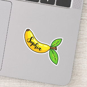 Custom Name Monogram   kawaii Cute Banana Teacher