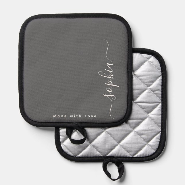 Custom Name, Monogram  Pot Holder (Front/Back)