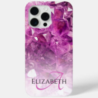 Custom Name Monogram Purple Ombre Crystals