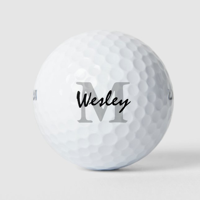 Custom Name Monogram Stylish Golf Balls (Front)