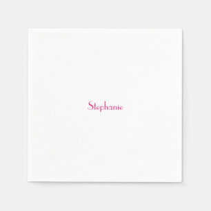 Custom Name Monogram Template Pink White 2023 Napkin