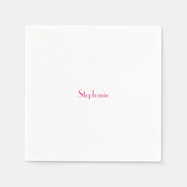 Custom Name Monogram Template Pink White 2023 Napkin (Front)