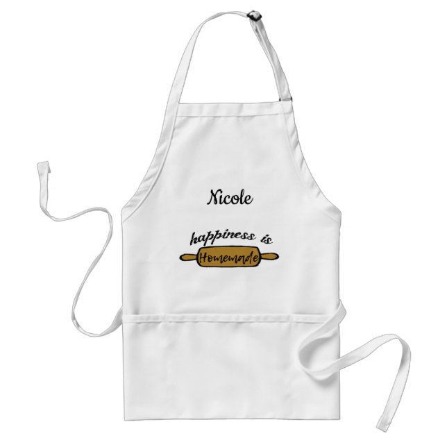 Custom Name Monogramed Happiness Homemade Pockets  Standard Apron (Front)