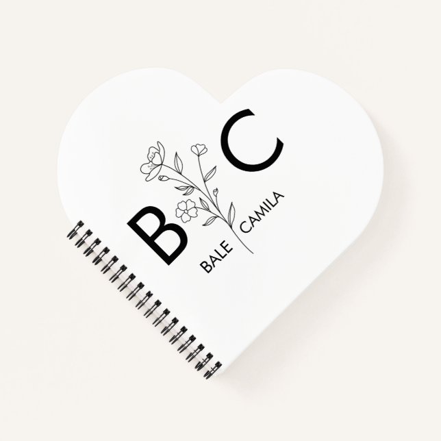 Custom name Monogrammed  Portfolio, Personalised  Notebook (Front)