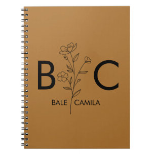 Custom name Monogrammed  Portfolio, Personalised  Notebook