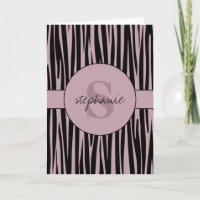 Custom Name Monogrammed Zebra stripes pattern