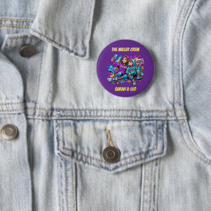 Custom Name Mother Son Skater Purple Graffiti Pin