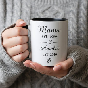 Custom Name Mother's Day Gift Mama Established Mug