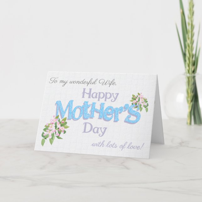 Custom Name Mother's Day with Apple Blossom Card (Front)