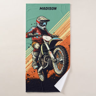 Custom Name Motocross Bath Towel