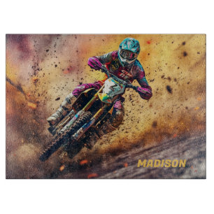 Custom Name Motocross Cutting Board