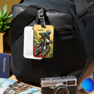Custom Name Motocross Luggage Tag