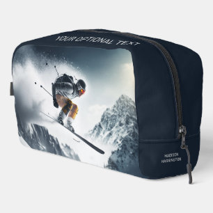 Custom Name Mountain Skier Dopp Kit