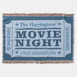 Custom Name “Movie Ticket” throw blanket