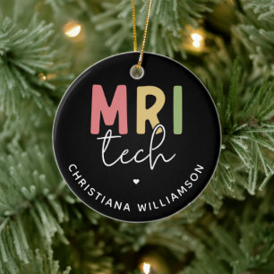 Custom Name MRI Tech MRI Technologist Gifts Ceramic Tree Decoration