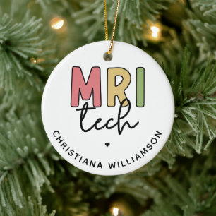 Custom Name MRI Tech   MRI Technologist Gifts Ceramic Tree Decoration
