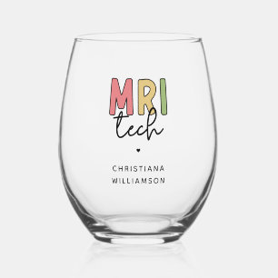 Custom Name MRI Tech MRI Technologist Gifts Stemless Wine Glass