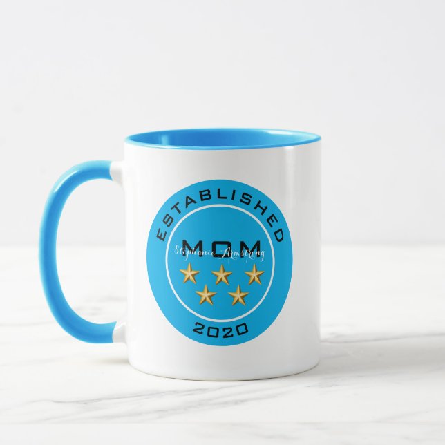 Custom Name Mug, Five Star Mum Mother's Day Gift Mug (Left)