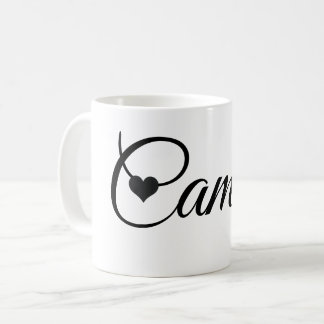 Custom Name Mug Minimalist Script Font with Heart