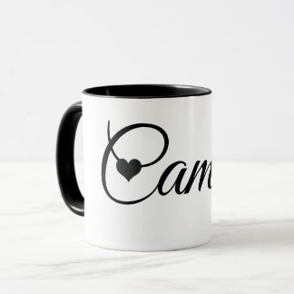 Custom Name Mug Minimalist Script Font with Heart