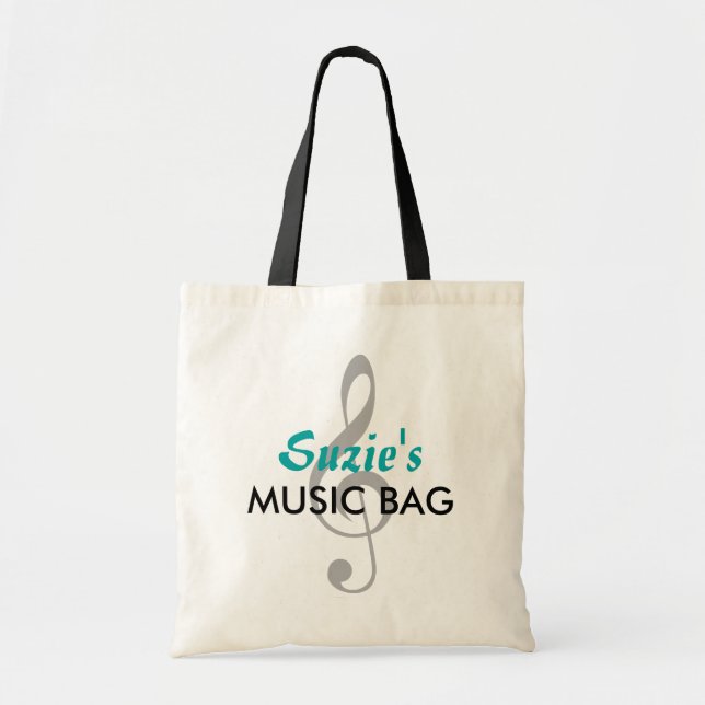 Custom Name Music Bag - Teal (Front)