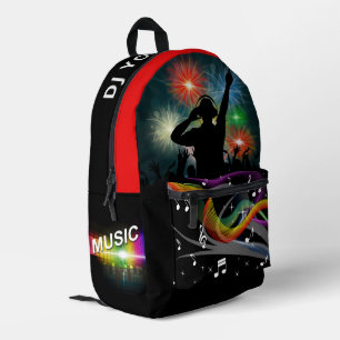 Custom Name Music DJ Printed Backpack