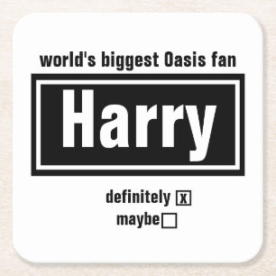 Custom Name Music Gift Square Paper Coaster