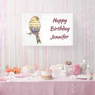 Custom Name Music Notes Song Bird Banner