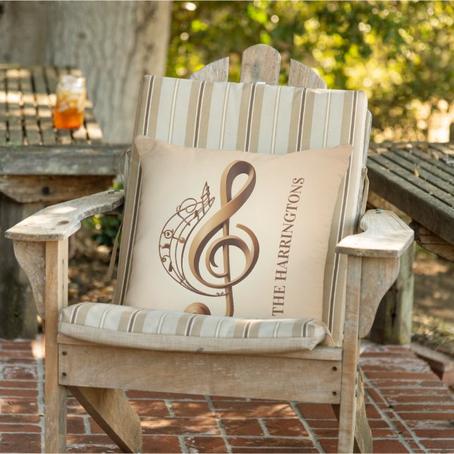 Custom Name Musical Clef Note Cushion (Chair)