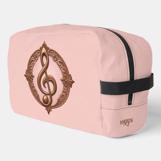 Custom Name Musical Clef Note Dopp Kit (Left Corner)