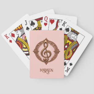 Custom Name Musical Clef Note Playing Cards